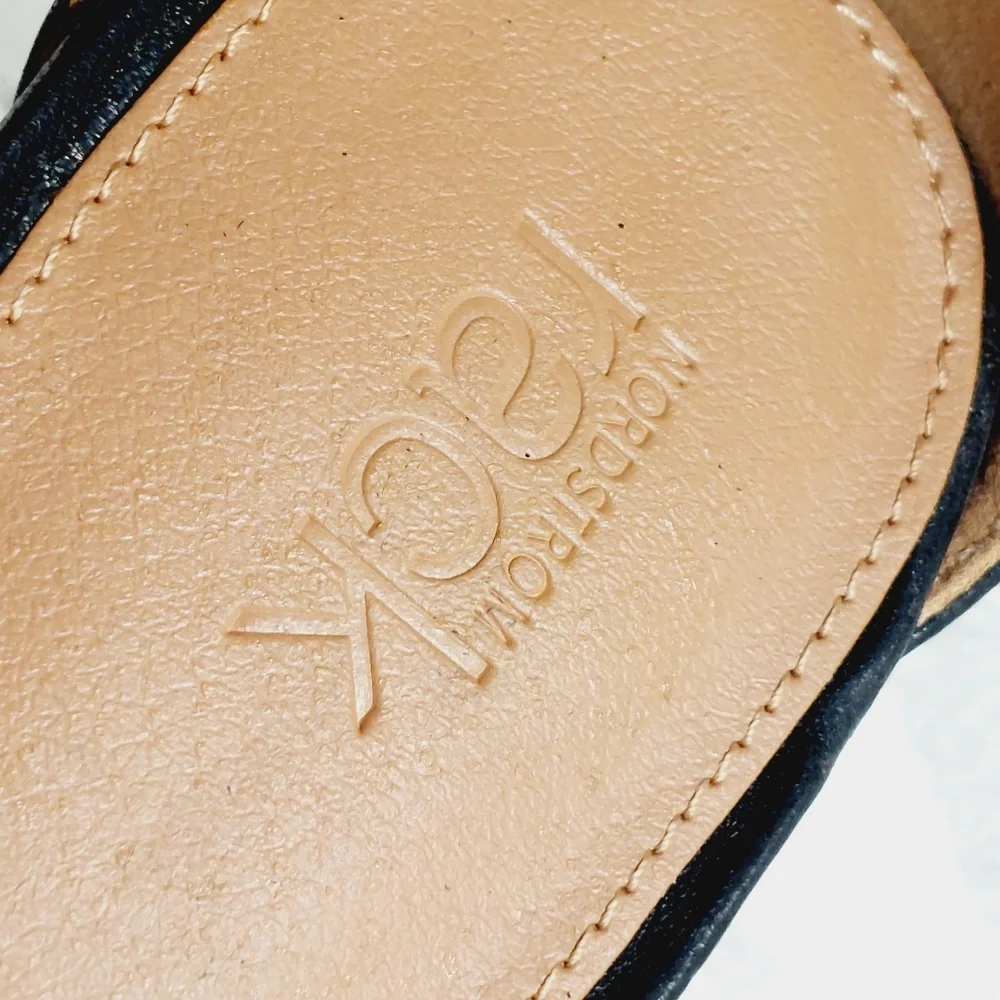 NEW Nordstrom Ellie Double Strap Heeled Sandals In Black I178